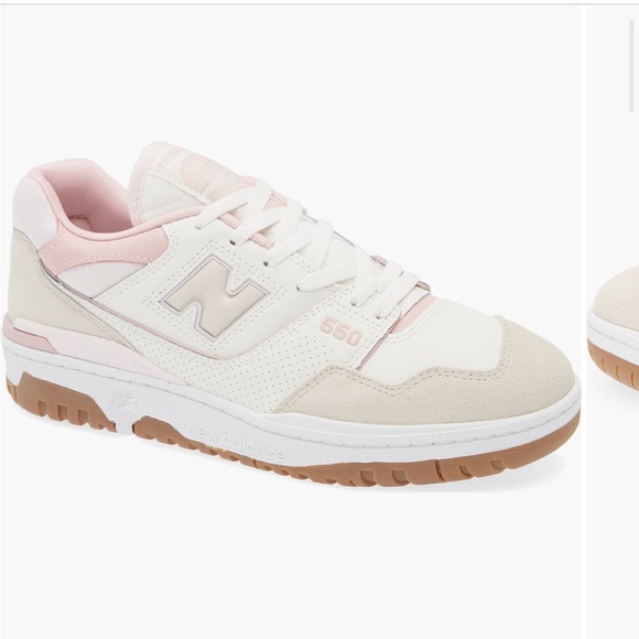 New Balance 550 Cream and Pink Retro Sneakers size 9.5 gently used